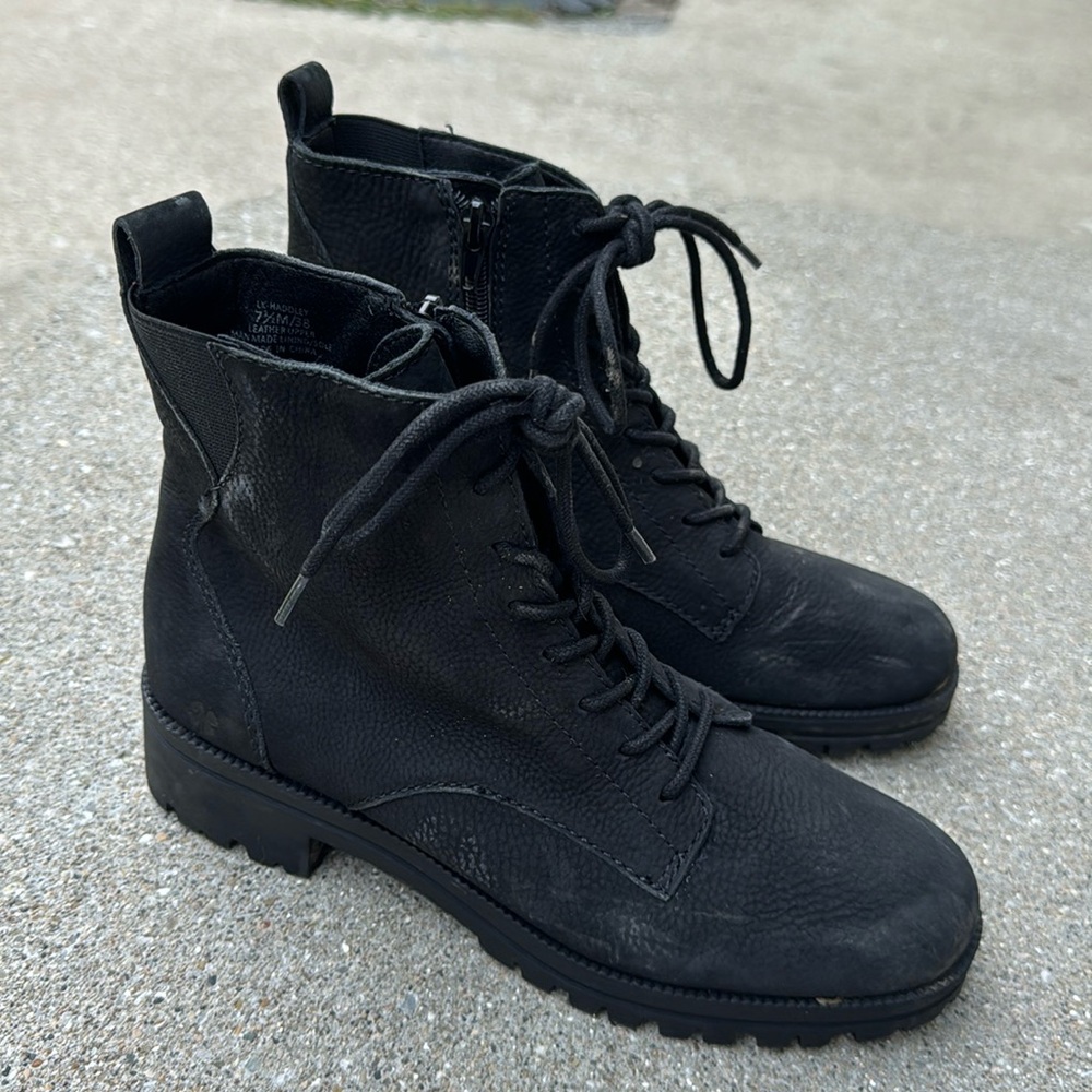 Black combat boots